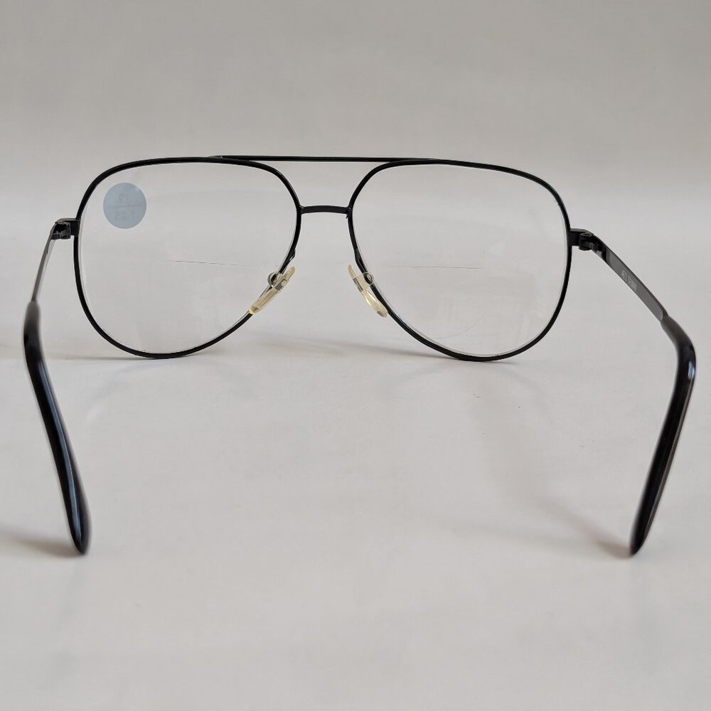 (NWT) Vintage 90's Aviator Metal Bi-Focal Reading Glasses (S. Black) - Picture 4 of 5